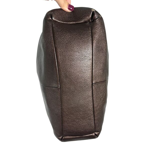 Coach Madison Phoebe Pebbled Leather 3 Compartment Purple Brown Shoulder Bag - Picture 7 of 11